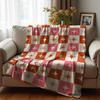 Orange Potted Floral Repeat Anime Cartoon Flannel Blanket Soft Warm Throw for Bedroom Sofa Car Kids Holiday Gift