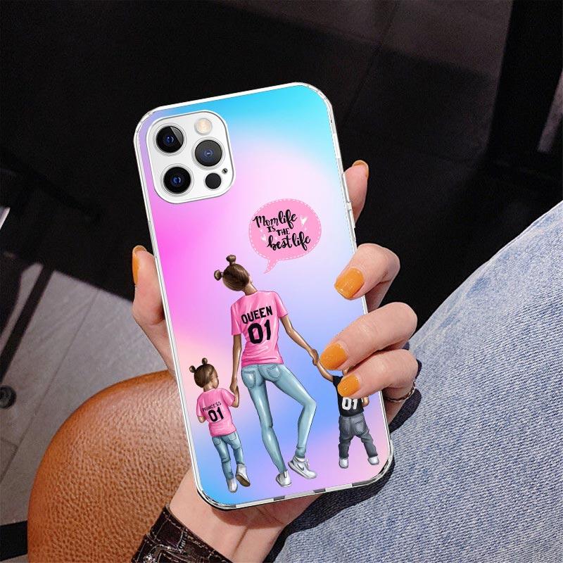 Woman Fashion Girl Super Mom Baby Phone Case For iPhone 17 Air 16 Pro Max 16E 15 + 14 Plus 11 12 13 Mini 7 8 SE Gift Print Cover