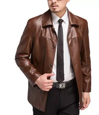 Brown Genuine Formal Stylish 100%Lambskin Handmade Blazer Leather Men Business