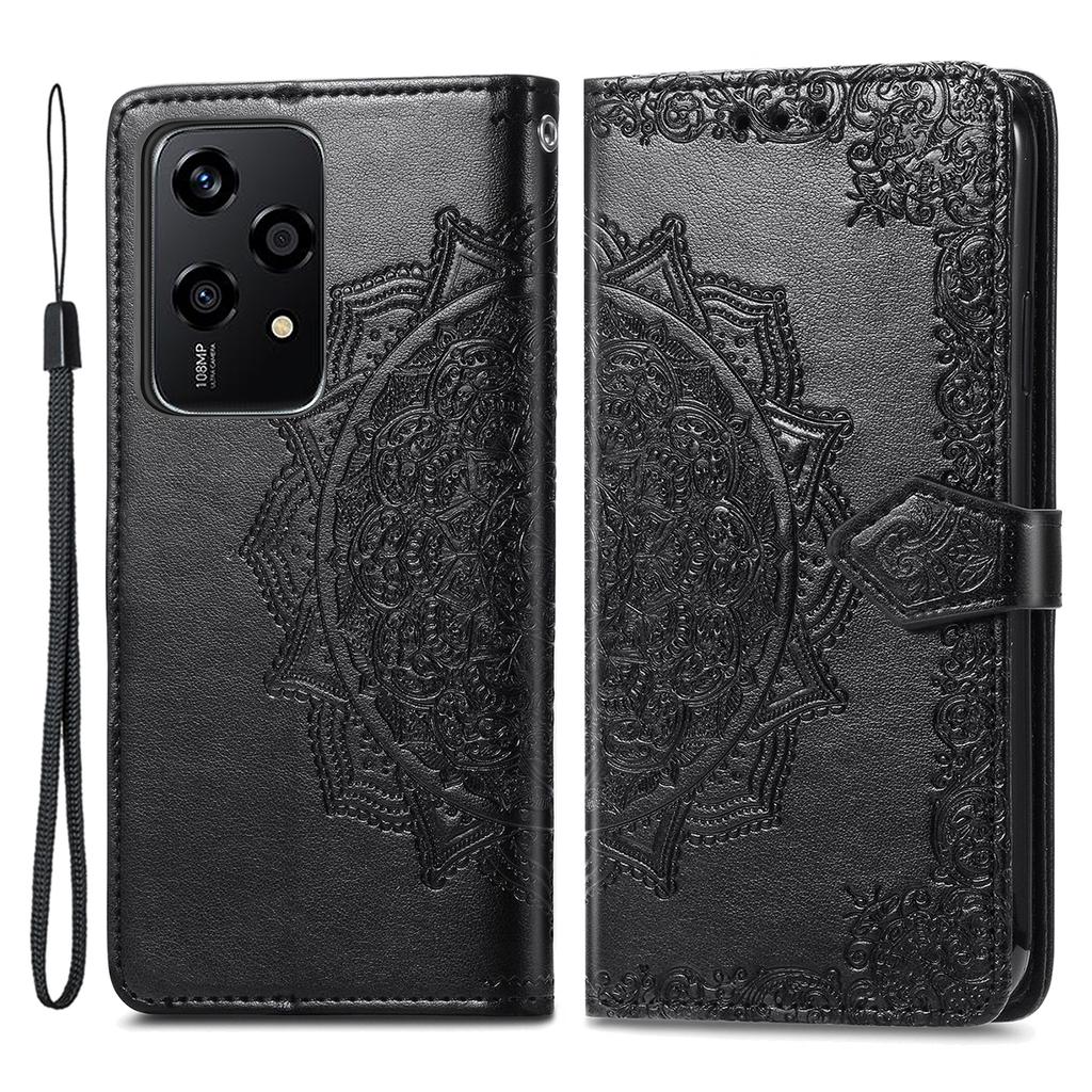 For Honor 200 Lite Case Stand Function Embossed Mandala Pattern PU Leather Phone Cover