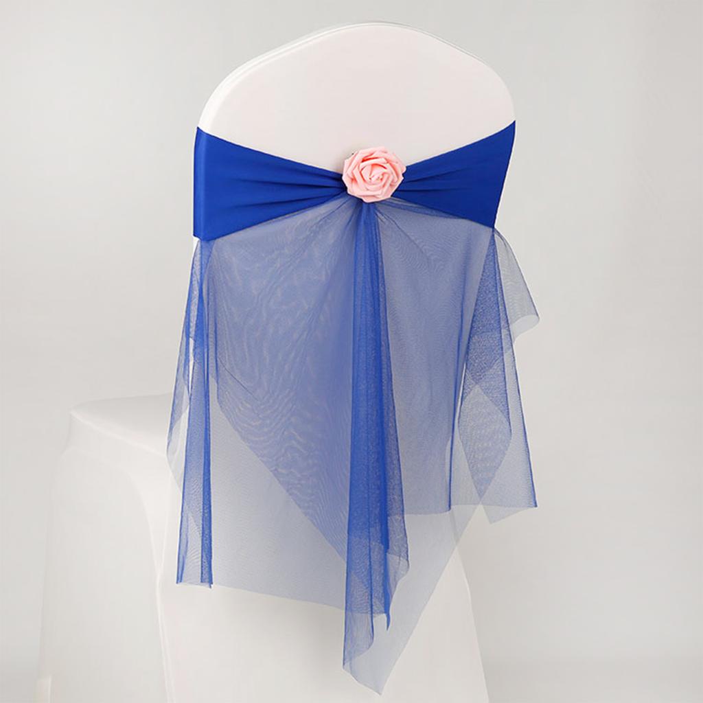 Flower Chair Sashes Elastic Surface Reusable Wedding Chair Sashes for Engagement Event Party