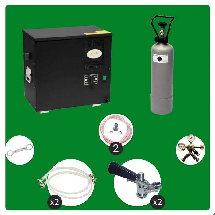 Ensemble complet - Tireuse a biere - AS-40 machine a biere, sous le comptoir, 2 lignes, 40 l/h, KEG 2:Type G, KEG:NC adaptateur