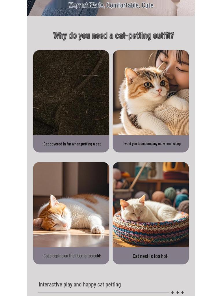 Summer Cat Apron: Non-stick Fur Pet Bib for Hugging & Nail Clipping