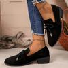 Shoes for Women 2025 New Summer Black Casual Large Size Women's High Heels Thick Bottom Concise Retro Square Heel Ladies Shoes