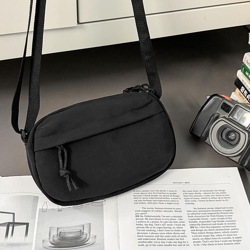 Commuter Mobile Phone Messenger Small Bag Women's 2025 Summer New Lightweight Simple Solid Color Couple Canvas Shoulder Bag