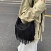 Casual small bag women's new fringed armpit bag commuter shoulder bag portable autumn new tote bag