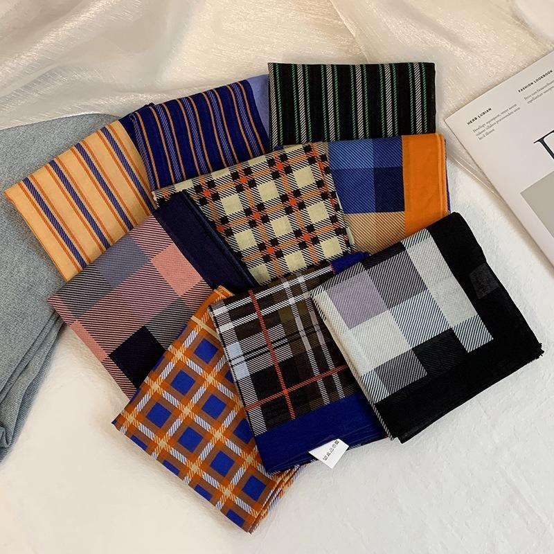 Literary square scarf cotton spring and summer silk scarf women's headscarf fashion headband flower scarf scarf silk scarf