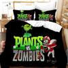Spel Plant Zombie Sängkläder Set 3D Tryckt Lämpligt För Sovrum Påslakan Set Med Kuddfodral Barn Hemtextil