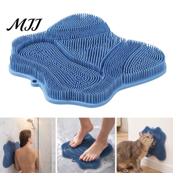 Pet Bath Massage Brush Mat with Suction Cups, Durable Soft TPE Self Grooming Silicone Brush, Hair Removal And Body Care Wall Mounted Dog Accessory