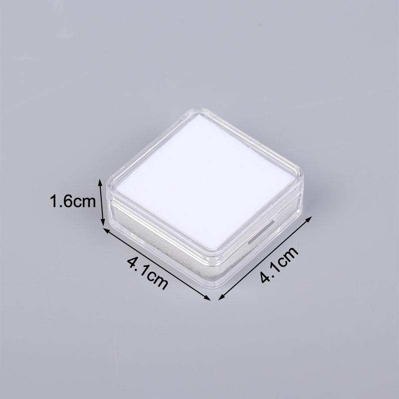 

1 шт., коробка для хранения голых бриллиантов, пластиковая витрина для бриллиантов, цветной драгоценный камень с двойной внутренней подушкой, коробка для голых камней