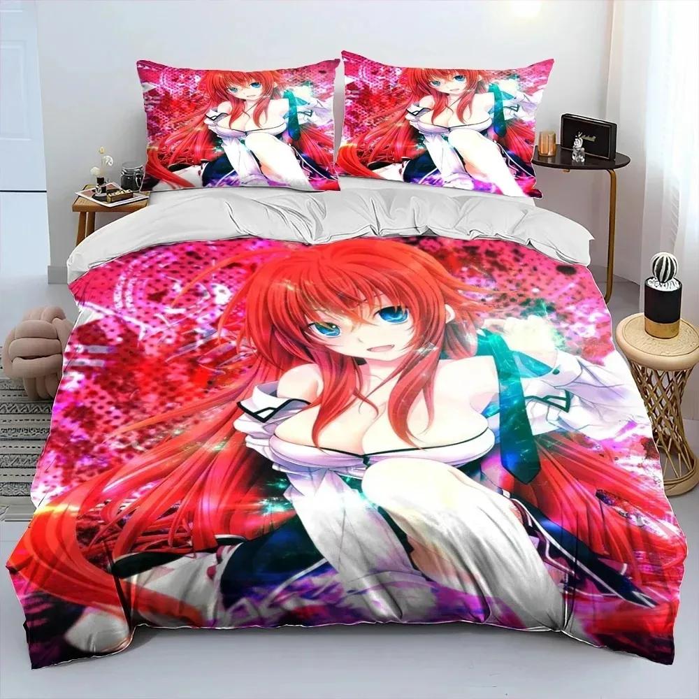 Sexy Girl High School DxD Anime Comforter Bedding SetDuvet Cover Bed Set Quilt Cover Pillowcaseking Queen Size Bedding Set Kid