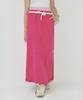 FEIHEI String Sweat Long Skirt Pink