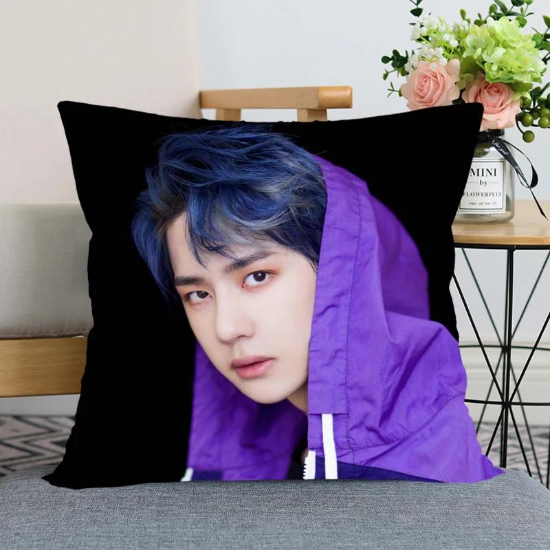 Wang Yibo Pillow Case Chen Qingling For Home Decorative Pillows Cover Square Zippered Satin Fabric Pillowcases 45X45Cm