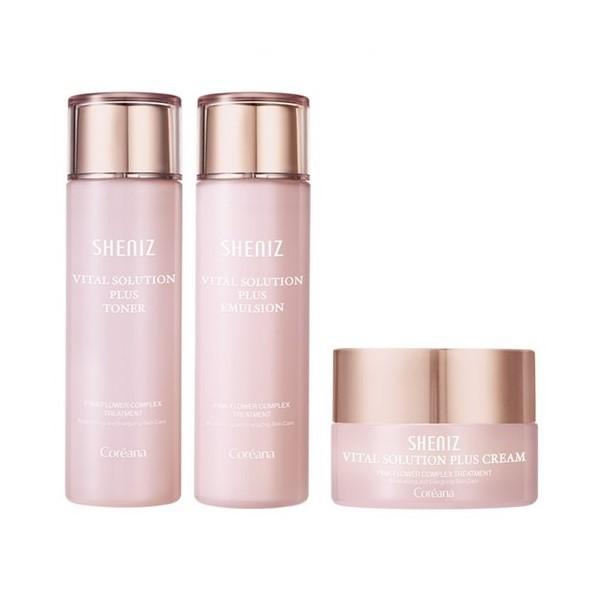 Coreana Vital Plus Elasticity Strengthening Skin Toner 150ml + Emulsion 150ml + Cream 50ml