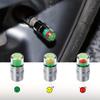 4Pcs Tire Pressure Gauge Indicator Alert Monitoring Valve Cap Auto Tire Pressure Inspection Tool Sensor External Valve Detection