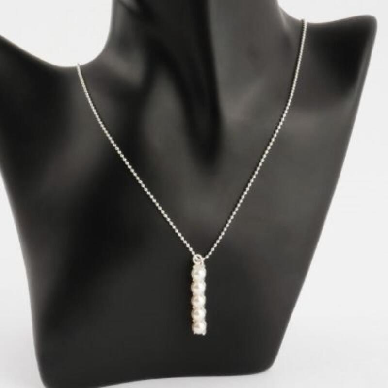 Damen Mode Lange Tropfen Silber Kugel Silber Halskette
