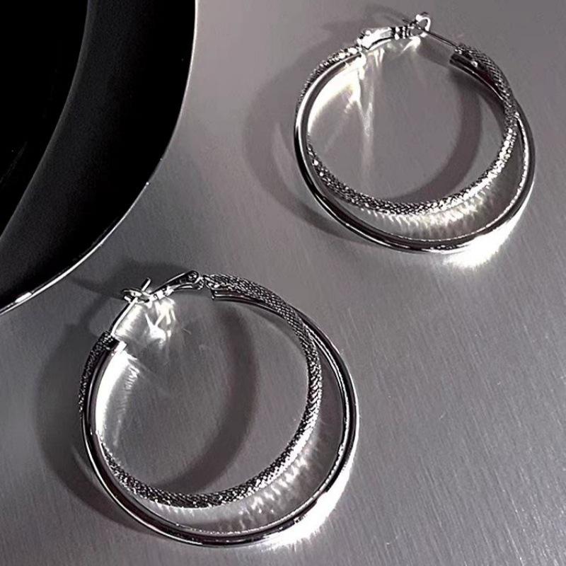 Trendy Double Circle Large Earrings for Women - Stylish 2024 Ear Jewelry