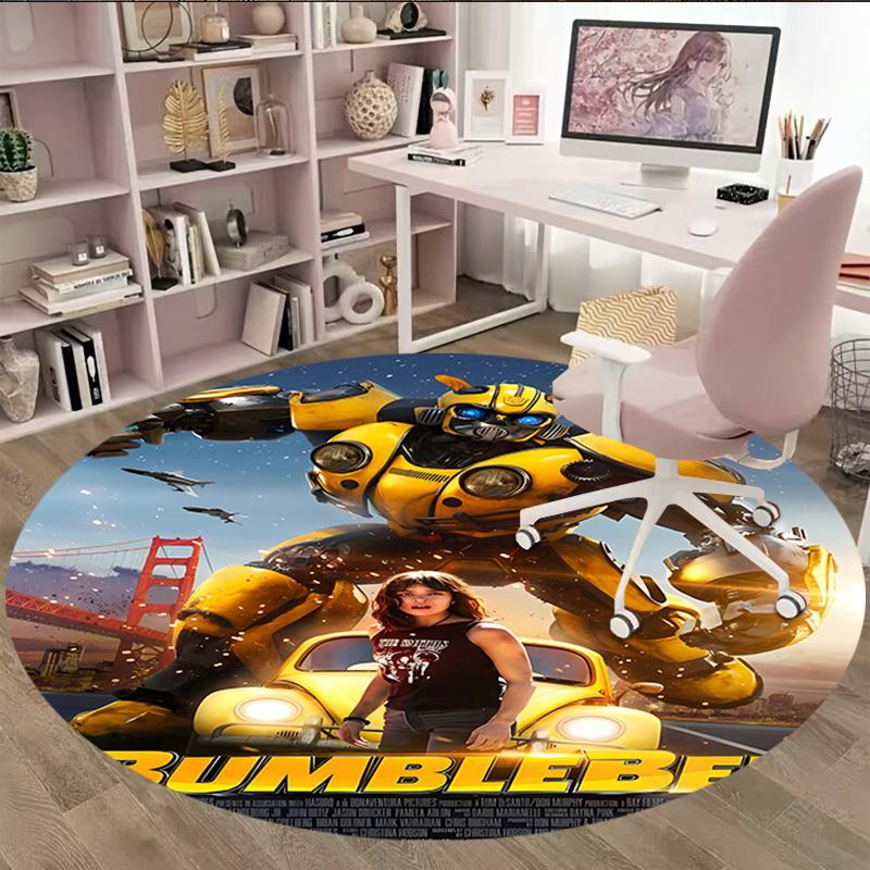 1pc Bumblebee1 Print Round Carpet Chair Round Carpet Suitable for Bedroom Living Room Home Decorative Carpet