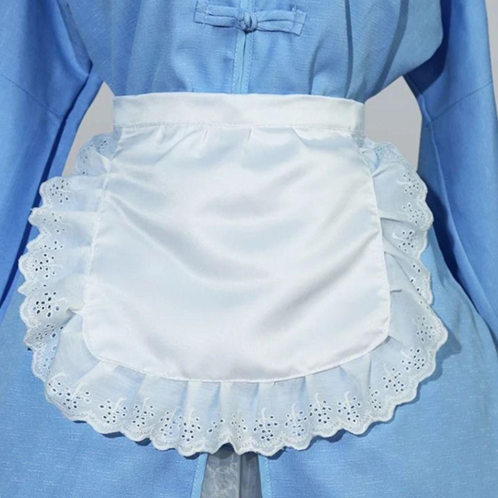 1Pcs Waitress Maid Style Cooking Aprons Cosplay Costume Half Apron Waist Apron  Kitchen Party