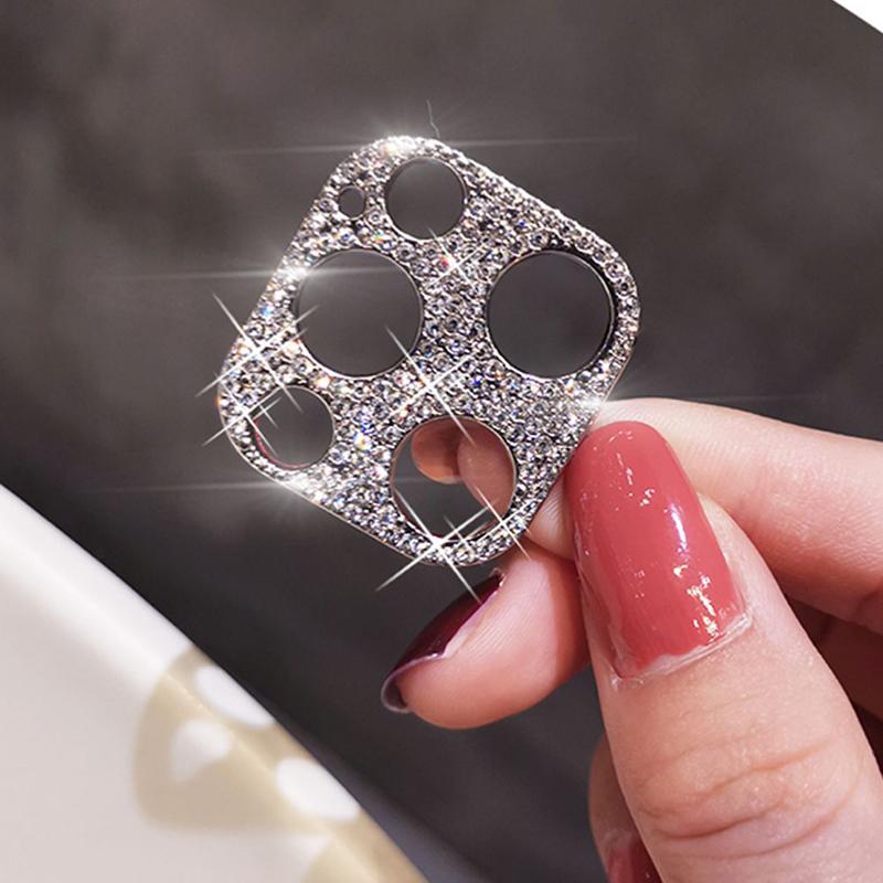 Bling Crystal Pellicola Per Fotocamera IPhone 11 – 2 Copriobiettivi Posteriori Con Strass 3D, Colore Argento