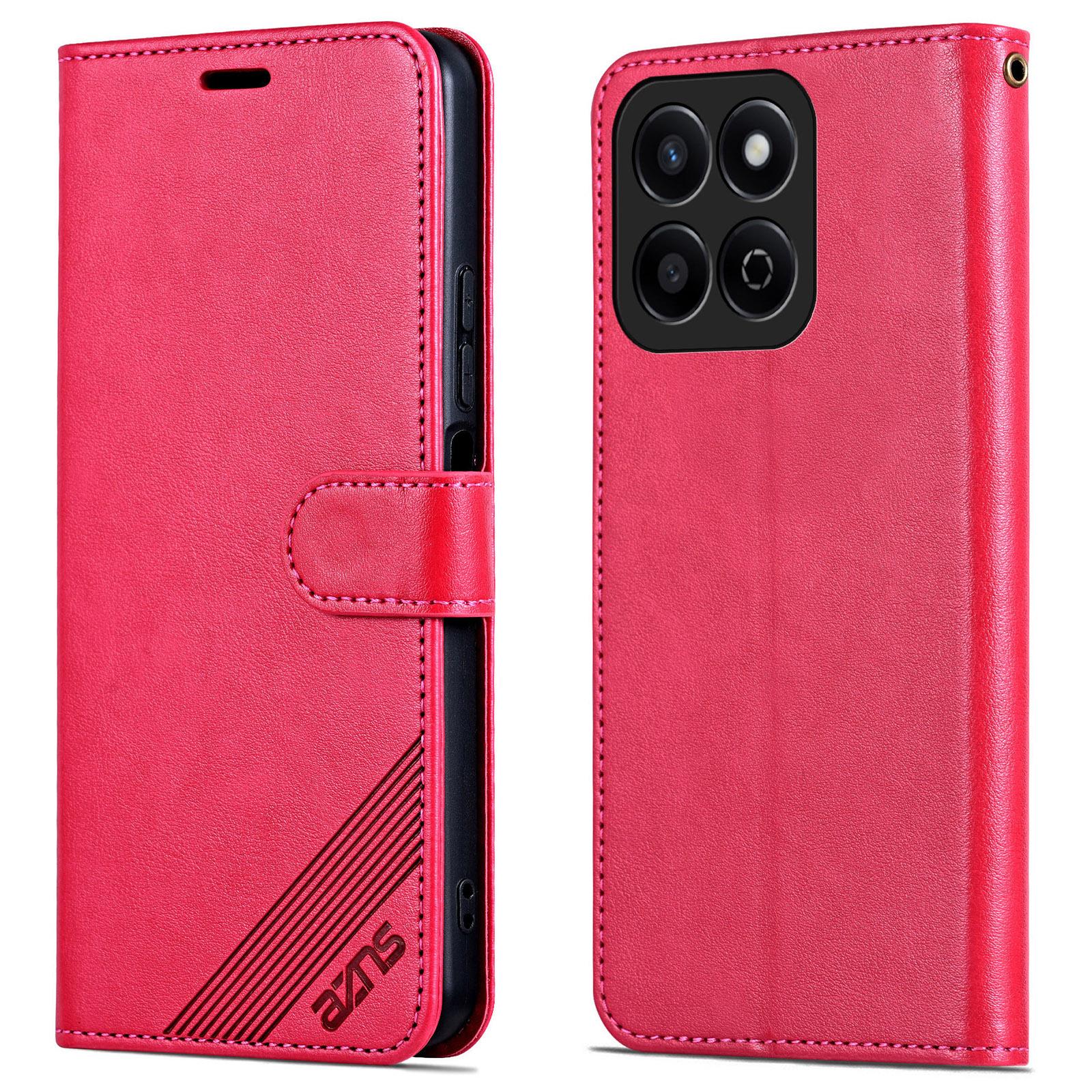 

Для Honor Play 60 Plus 5G Чехол-подставка Защитный Кожаный Чехол-кошелек для телефона Red