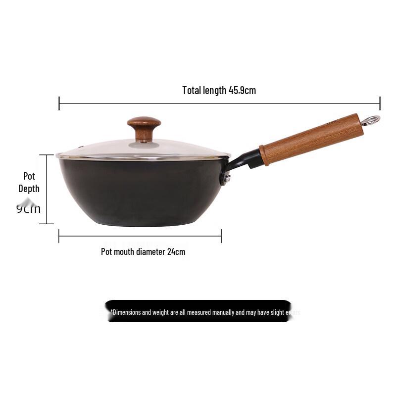 

24cm Iron Wok with Lid