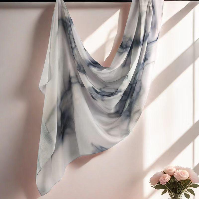 Ethnic Scarf: Modal Cotton Watercolor Print Shawl & Headscarf for Women