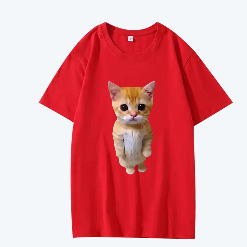 Funny Cat 3D Print Women Casual T Shirt men women Oversized 100% Cotton short sleeve Summer print Unisex plus sizetops