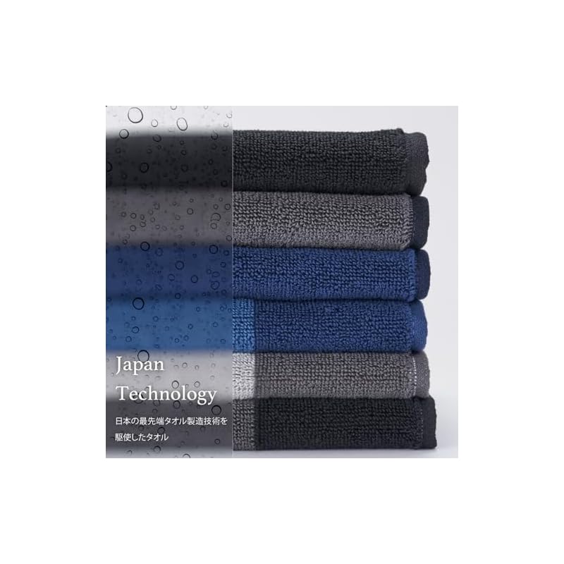 Towel Research Institute [Wire Control Absorbency - Refreshing -] #048 Handkerchiefs for Men, Set of 6, Refreshing, Medium Thickness, Smooth, Fast