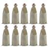 10 Pieces Burlap Wine Bags Jute Wine Bottle Bags with Drawstrings Reusable Gift Bags with Tags for Party Blind Tasting Birthday