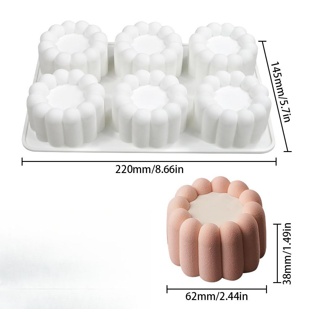 Silikonowa Forma na 1/6 Komórki, Wielokomorowa do Pieczenia Ciasta, Musu, Mydła, Świecy, Rękodzieła, Narzędzia i Akcesoria Kuchenne do Pieczenia