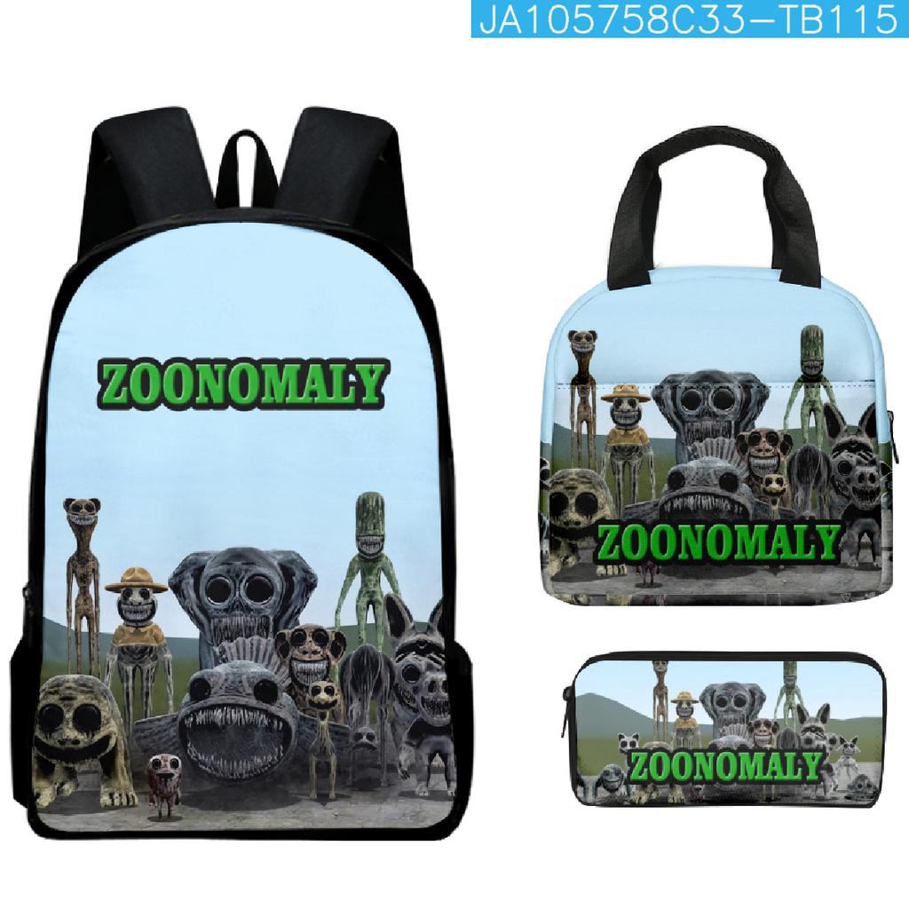Hip Hop Beliebt Seltsam Lustig Zoonomaly 3D Gedruckt 3 Stück/Set Schüler Rucksäcke Laptop Tagesrucksack Rucksack Brottasche Federmäppchen