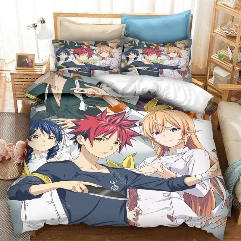3D Print Food Wars Shokugeki No Soma Bedding Set Boys Girls Twin Queen Size Duvet Cover Pillowcase Bed Kids Adult