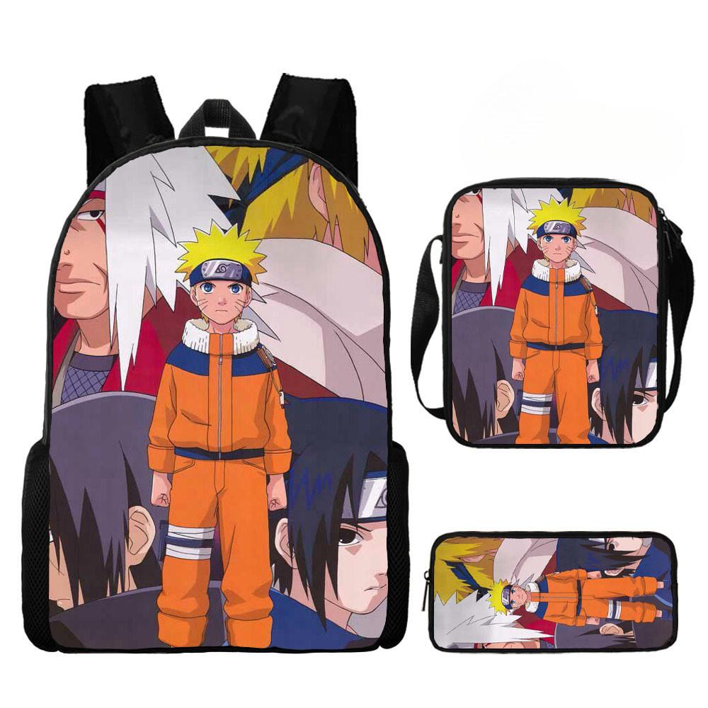 Backpack Naruto Children Set With Pencil Case And Versatile For School Trips Day