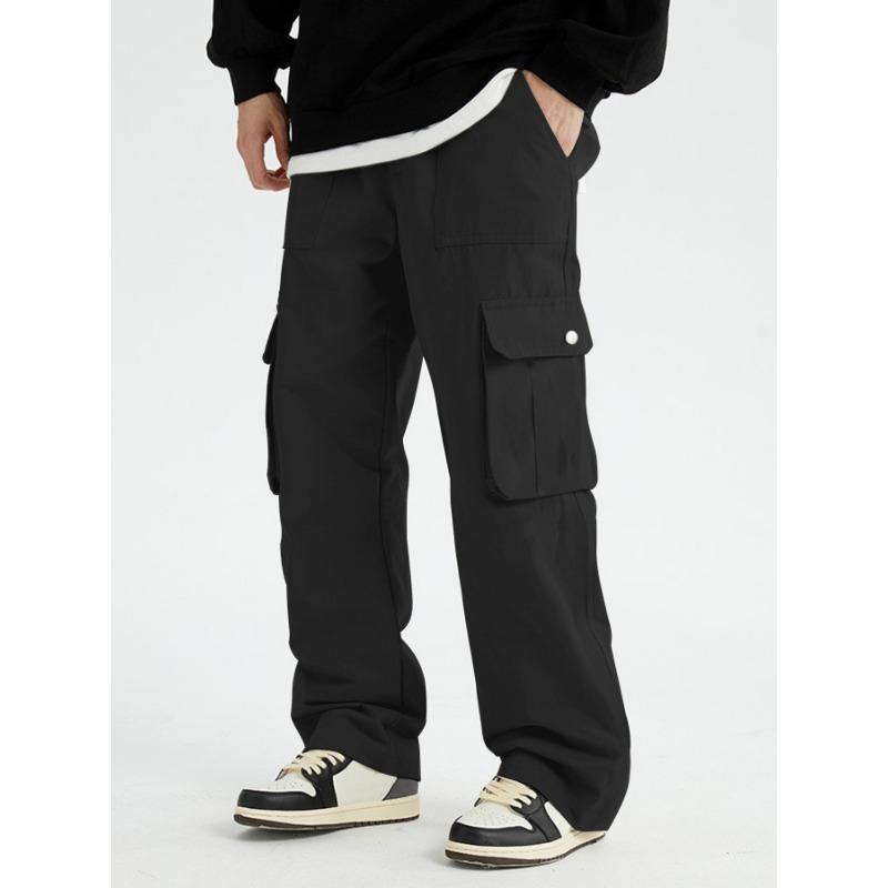 Casual overalls spring and autumn new retro loose wide-leg straight trousers