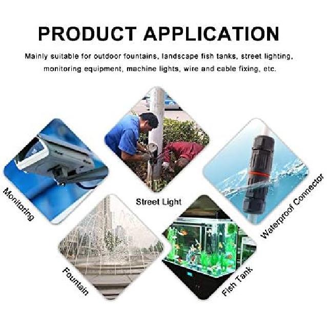 10PCS IP68 Waterproof Connector 3Pin Connector Extension Outdoor Plug Socket Cable Wire Cable for Car Truck Boat Indoor/Outdoor LED Strip Lights