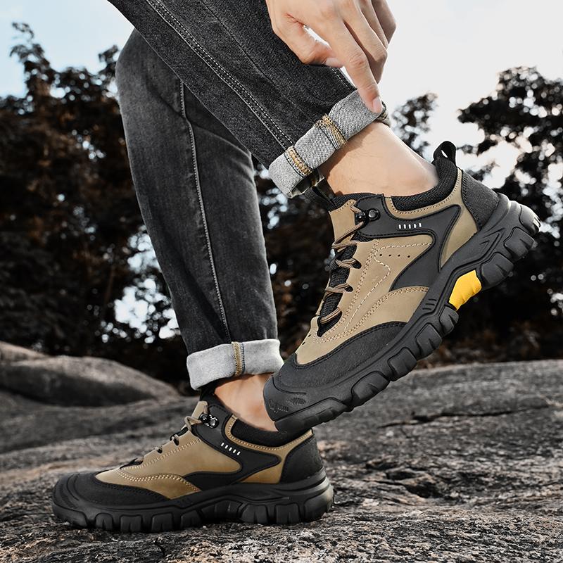 Luxury Brand Outdoor Trekking Leather Shoe Men Soft Waterproof Hiking Climbing Shoe Shoes Quality Leather Hunting Tactical Shoes