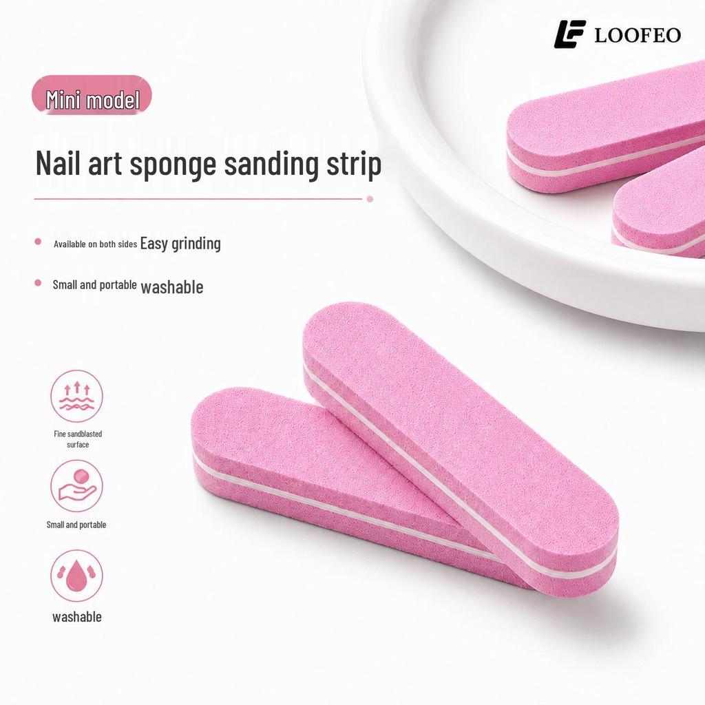 Double-Sided Nail File & Buffer: Mini Sponge Sanding Strips for Shaping & Polishing (Coarse to Fine)