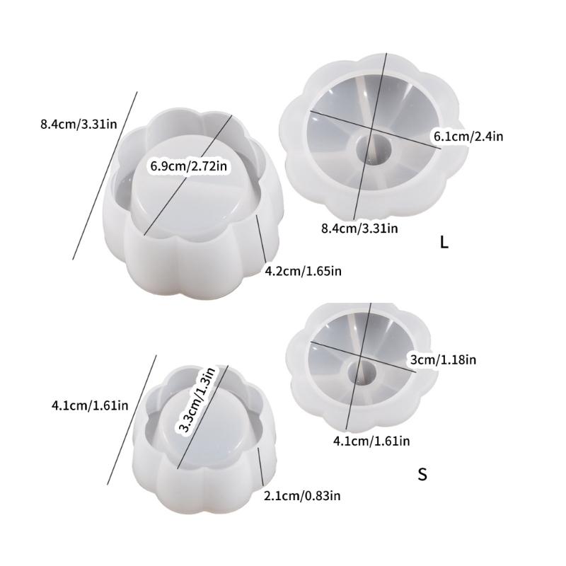Silikonová úložná krabička Forma na šperkovnici Formy do pryskyřice ve tvaru květiny Formy na odkládací nádoby s víkem pro kutily