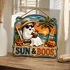 Beach Halloween Wooden Plaque