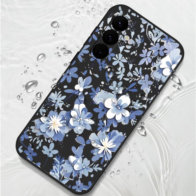 Etui z smyczą i nadrukiem kwiatowym do Samsung Galaxy S24 S23 S22 Ultra S21 FE A14 A34 A52 A54 A15 A25 A35 A55 5G A16 A56 S25 Plus S26 Ultra Pokrowiec