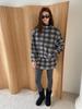 Double Hips Dual Fleece Miniskirt (Check)