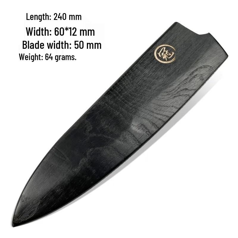 Japanese Ash Wood Magnetic Knife Sheath: Chef's, Sashimi & Santoku Knives Protective Cover Set.