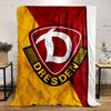 Rote und Gelbe Dresden Logo Decke für alle Jahreszeiten Decke Mittagspause Überwurf Geschenk