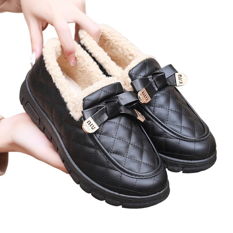 Damen Wasserdichte Winterstiefel, Dicke Sohle Rutschfest Warm Faux-Fur Gefüttert Schneestiefeletten, Bequeme Freizeitschuhe für Damen