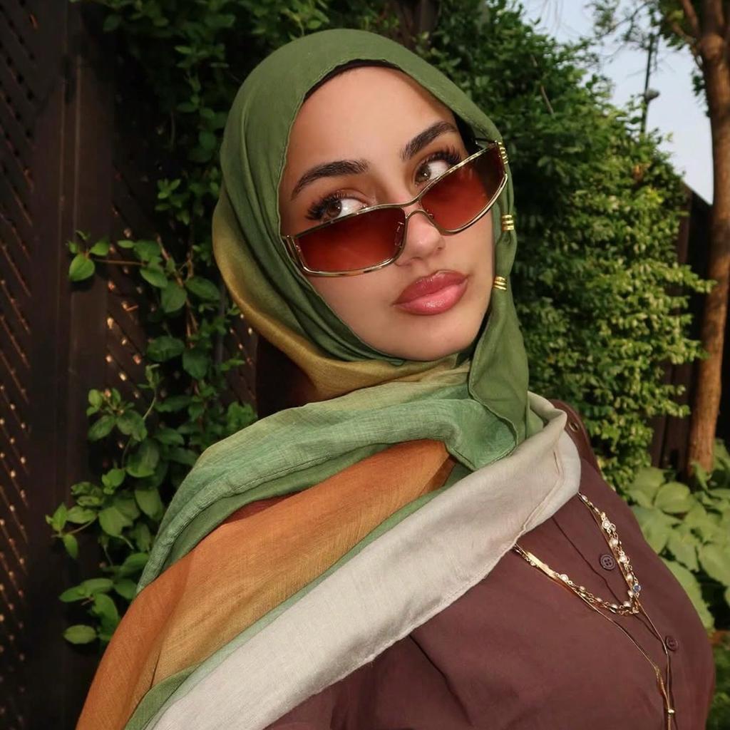 Fashion Muslim Cotton Linen Hijab Scarf Watercolor Printed Shawls For Women Scarf Bandana Headband Foulard Scarves Islam Turban