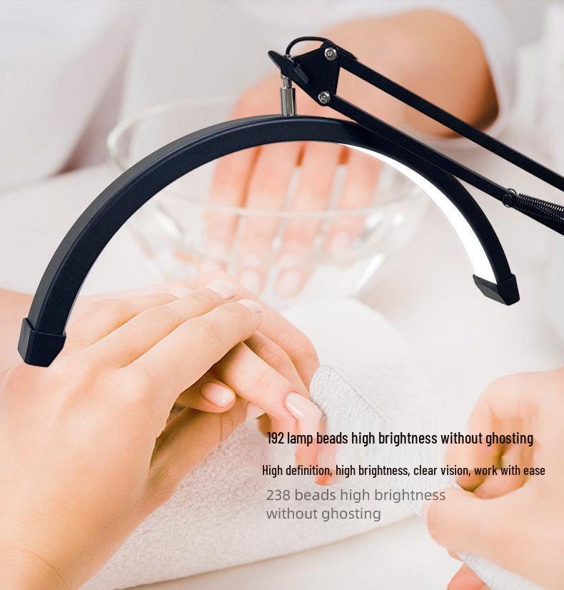16" Half-Moon U-Shaped LED Clip-On Stand: Eye Protection & Permanent Makeup Fill Light.