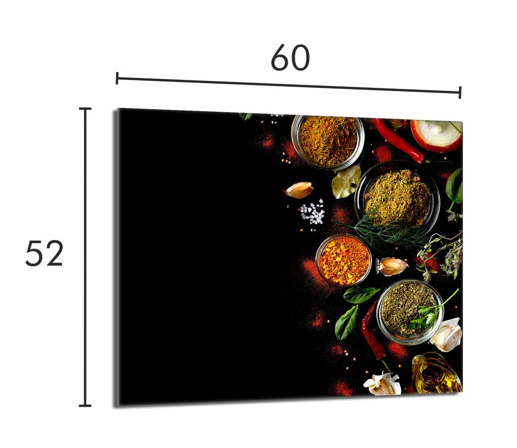 Glass Protective Stovetop Plate 60x52 Spices