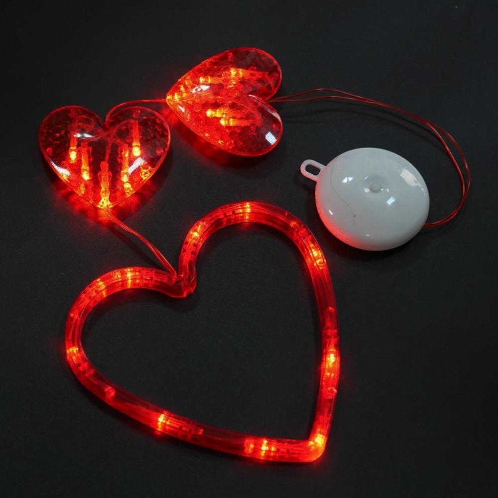 Heart Shaped Window Led Light Battery Powered with Timer Hanging Led Lamp Plastic Love Sucker Lamp