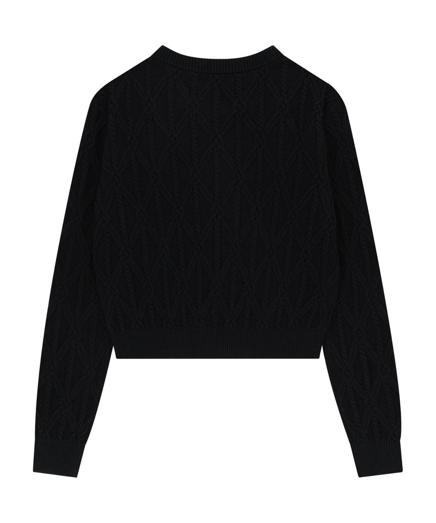 Aakam Sun Button Pattern Cardigan (Black)